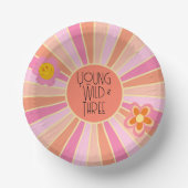 ヤング、ワイルド、および3 | Kid誕生日ボウル |ピンク ペーパーボウル (正面)
