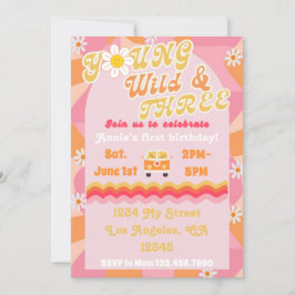 ヤング・ワイルド・アンド・スリーの誕生日招待状 招待状