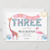 ヤング・ワイルド・アンド・スリーズ誕生日招待状 招待状 (正面)