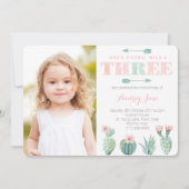 ヤング ワイルド アンド スリー ガール カクタス ピクチャー 招待状 (正面)