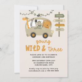 『ヤング・ワイルド・アンド・スリー・サファリ・アニマルズ第3誕生日』 招待状
