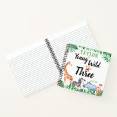ヤング・ワイルド・アンド・スリー サファリ 3歳の誕生日 ゲスト ノートブック (内部)