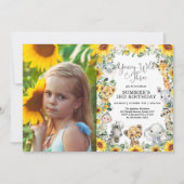 ヤング ワイルド アンド スリー サンキュー サファリ 3歳の誕生日 招待状 (正面)