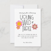 ヤング ワイルド アンド スリー | バースデー サンクス カード | ピンク (正面)