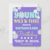 ヤング ワイルド アンド スリー ヒッピー バースデー パーティー 招待状 (正面)