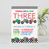 ヤング ワイルド アンド スリー モンスター トラック ボーイズ バースデー 招待状 (スタンド正面)