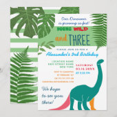 ヤング ワイルド アンド スリー 3歳 誕生日 招待状 (正面/裏面)