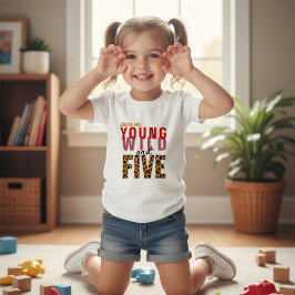 ヤング ワイルド アンド ファイブ レパード バースデー トドラーTシャツ