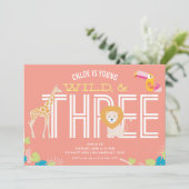 ヤング・ワイルド・スリーガール誕生日招待状 招待状 (スタンド正面)