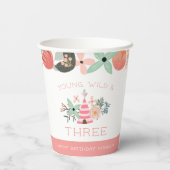 ヤング・ワイルド・スリーファーストパーソナライズされた誕生日 紙コップ (裏面)