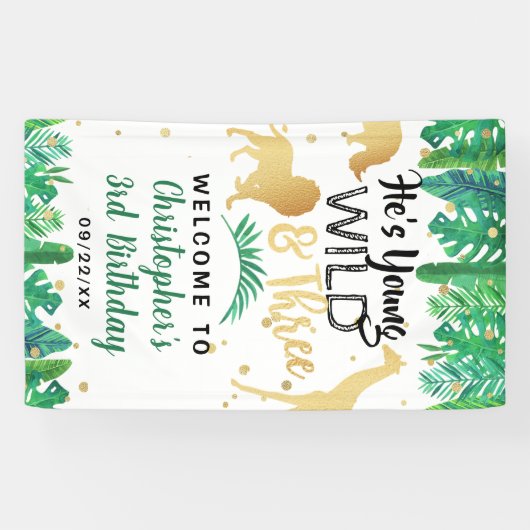 ヤング・ワイルド&スリーボーイズ第3誕生日へようこそ 横断幕 (横)