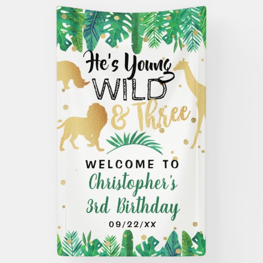 ヤング・ワイルド&スリーボーイズ第3誕生日へようこそ 横断幕 (縦)