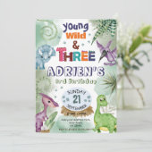 ヤング・ワイルド&スリー恐竜誕生日 招待状 (スタンド正面)