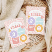 ヤング・ワイルド&スリー | ガールズ3rdレトロ誕生日 招待状