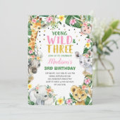 ヤング ワイルド & スリー サファリ ジャングル 誕生日パーティー 招待状 (スタンド正面)