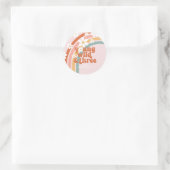 ヤング・ワイルド・スリー レトロ虹色の3歳の誕生日 ラウンドシール (バッグ)