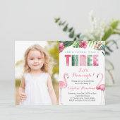 ヤング ワイルド スリー, 女の子の3歳の誕生日パーティーの写真 招待状 (スタンド正面)