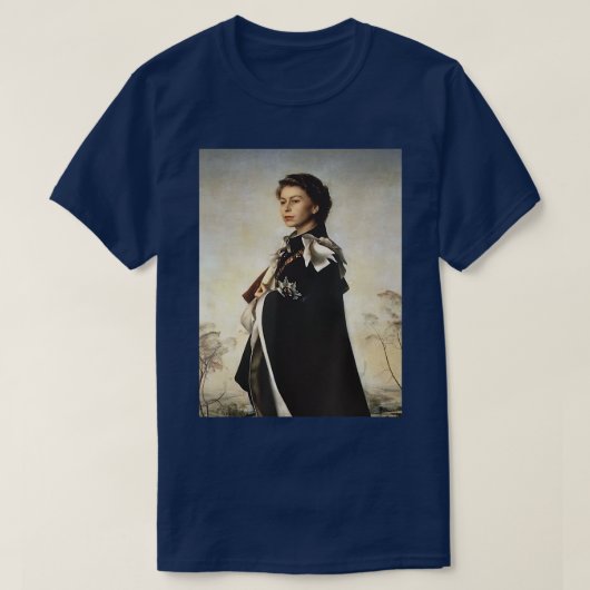 ヤング（昆虫）オオカバマダラ、モナーク- Queen Elizabeth II T-shirt Tシャツ (デザイン正面)