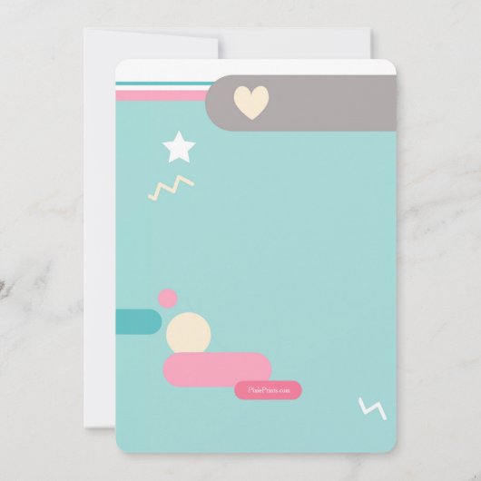 ヤングatハート1フォト誕生日招待状 招待状 (裏面)