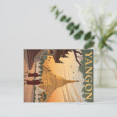 ヤンゴンパゴダアンドビルマレトロ ポストカード (スタンド正面)