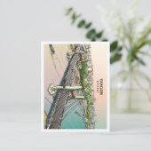 ヤンゴンミャンマースケッチアートヴィンテージトラベル ポストカード (スタンド正面)