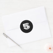 ヤンツによる5つの小さな丸い黒の数ステッカー ラウンドシール (封筒)