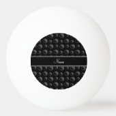 ヤンパーソナライズな一流の黒いyingパターン 卓球ボール (正面)