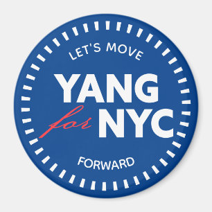 ヤン(やん)がNYCレッツフォワード46yoドットブルー マグネット