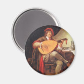 ヤン・スティーン。自画像遊のルーテ マグネット (正面/裏面)