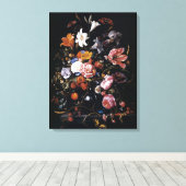 ヤン・ダビズ・デ・ヘムの花鮮やか瓶 キャンバスプリント (インサイチュ (ウッドフロア))