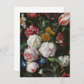 ヤン・ダビズ。De Heem – 花を持つ静物詩 サンキューカード (正面/裏面)