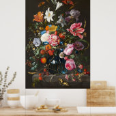 ヤン・ダフィズデール・ヘームの花瓶の花 2 ポスター (キッチン)