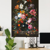 ヤン・ダフィズデール・ヘームの花瓶の花 2 ポスター (ホームオフィス)
