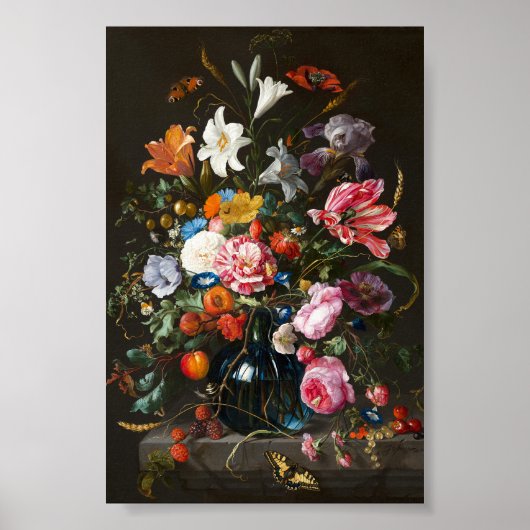 ヤン・ダーフィズ・デ・ヘームの花瓶の花 ポスター (正面)