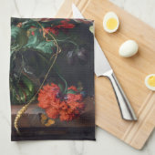 ヤン·デヴィッツ·デ·ヘム花瓶 キッチンタオル (四つ折り)