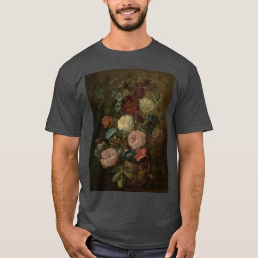 ヤン・ファン・ハイサム - 花瓶に生けた花 Tシャツ (正面)