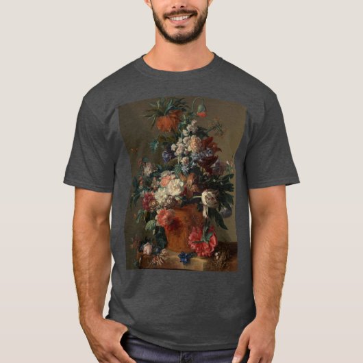 ヤン・ファン・ハイサム - 花瓶に生けた花 Tシャツ (正面)