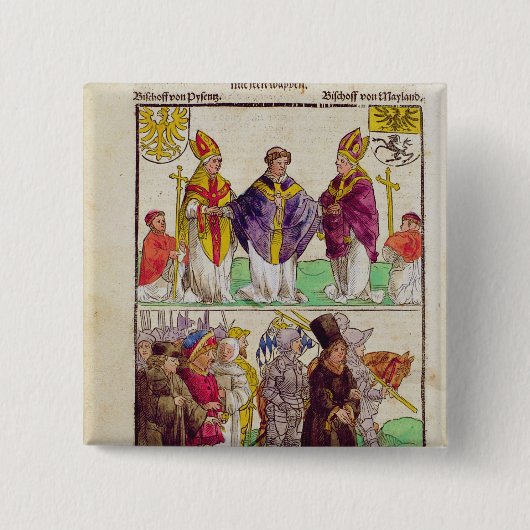 ヤン・フスの実行 缶バッジ (正面)