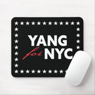 ヤンfor NYCニューヨーク市長スターズフレームブラック マウスパッド