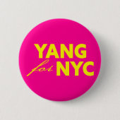 ヤンNYCニューヨーク市長選支援 缶バッジ (正面)