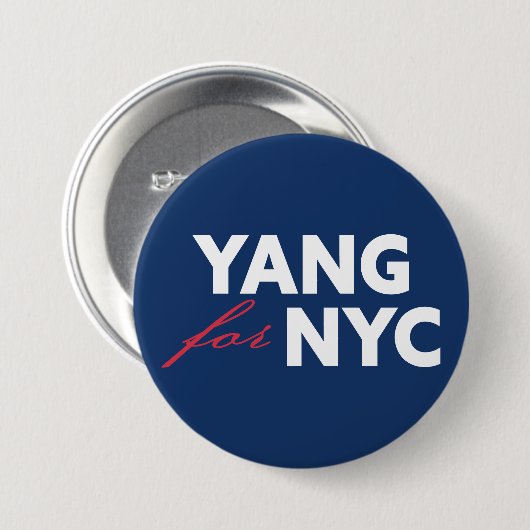 ヤンNYCニューヨーク市長選支援 缶バッジ (正面&裏面)