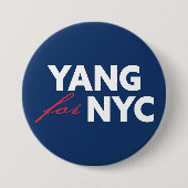 ヤンNYCニューヨーク市長選支援 缶バッジ (正面)