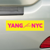 ヤンNYCニューヨーク市長選黄色 バンパーステッカー (車上)
