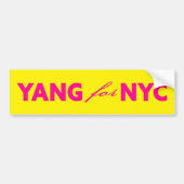 ヤンNYCニューヨーク市長選黄色 バンパーステッカー (正面)