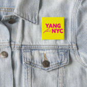 ヤンNYCニューヨーク市長選黄色 缶バッジ (インサイチュ)