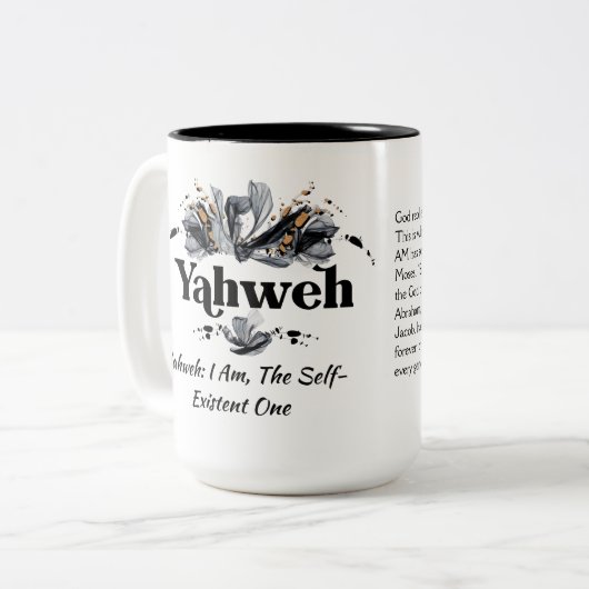 ヤーウェ |キリスト教に帰依した神様のコーヒーの名前 ツートーンマグカップ (正面左)