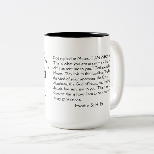 ヤーウェ |キリスト教に帰依した神様のコーヒーの名前 ツートーンマグカップ (正面右)