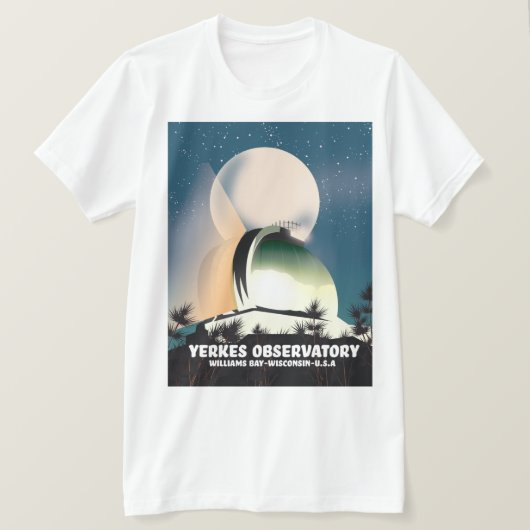 ヤーキーズ天文台 ウィリアムズベイ ウィスコンシン州 アメリカ Tシャツ (デザイン正面)