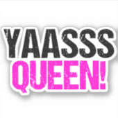 ヤースクイーンサシおもしろいー引用文 シール (正面)