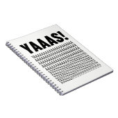 ヤーズブラックタイポグラフィカスタム背景色 ノートブック (右側)